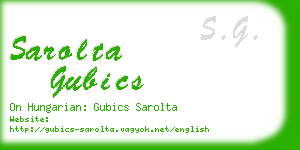 sarolta gubics business card